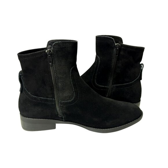 NEW Very Volatile Los Angeles Jericho Sz 8 Black Suede Leather Booties Side Zip - Picture 8 of 12